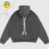 2000s Dark Skeleton Zip Up Hoodie