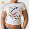 Fruit Prints Cropped T-Shirts Y2K