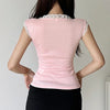 Lace Pink Y2K Shirt