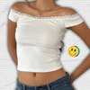 Off The Shoulder White Crop Top