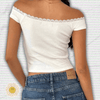 Off The Shoulder White Crop Top