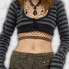 Striped Long Sleeve Y2K Crop Top