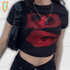 Y2k Black Crop Tee