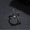 Y2K Black Cross Ring