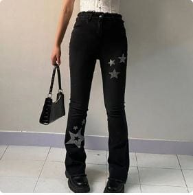 Y2K Jeans With Rhinestones