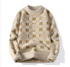 Y2K Loose Plaid Knitted Sweater