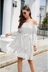 Y2K Off Shoulder Chiffon Dress