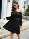 Y2K Off Shoulder Chiffon Dress