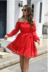 Y2K Off Shoulder Chiffon Dress