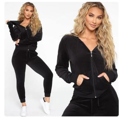 Y2K Plus Size Velour Tracksuit