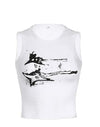 Y2K The Guitar Print Crop Top