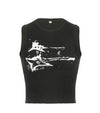 Y2K The Guitar Print Crop Top